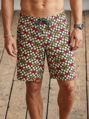 Patagonia Men's Wavefarer Board Shorts Ureka Bronze Print Size 35